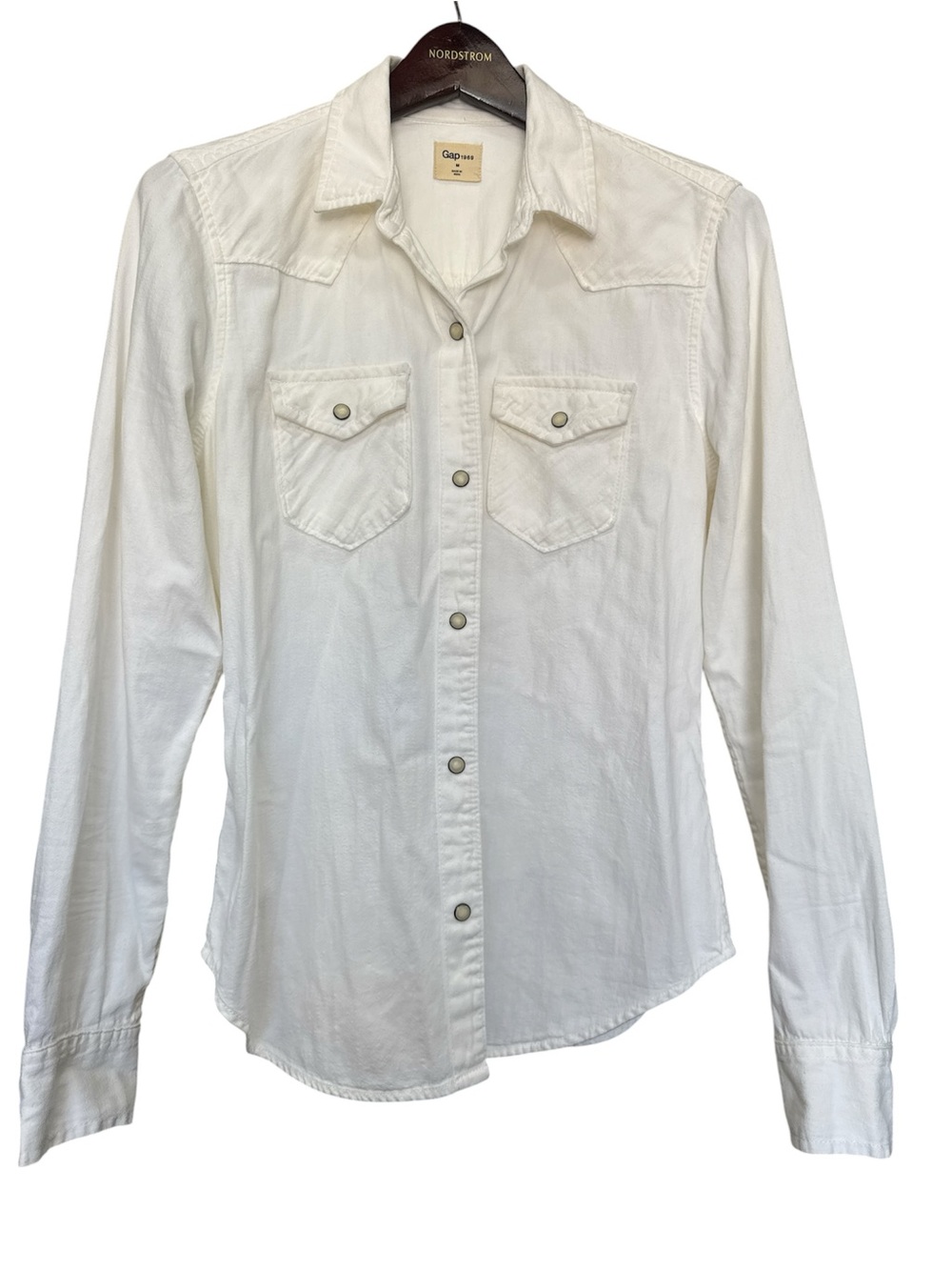 GAP White Western Snap-Front Shirt